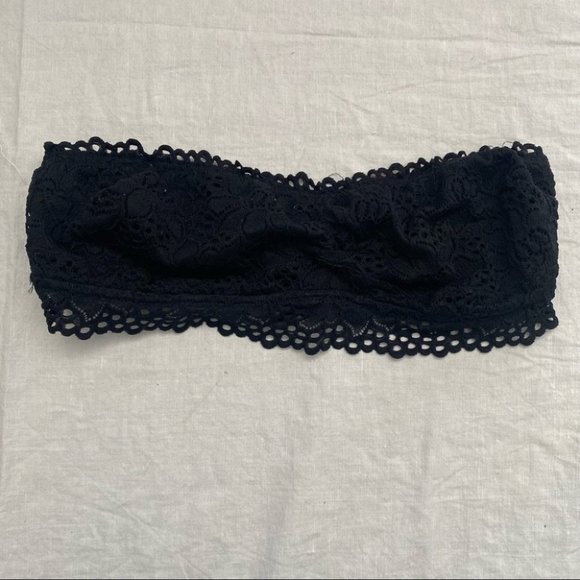 Aerie Black Lace Up bandeau Bra top size XL - Picture 4 of 11